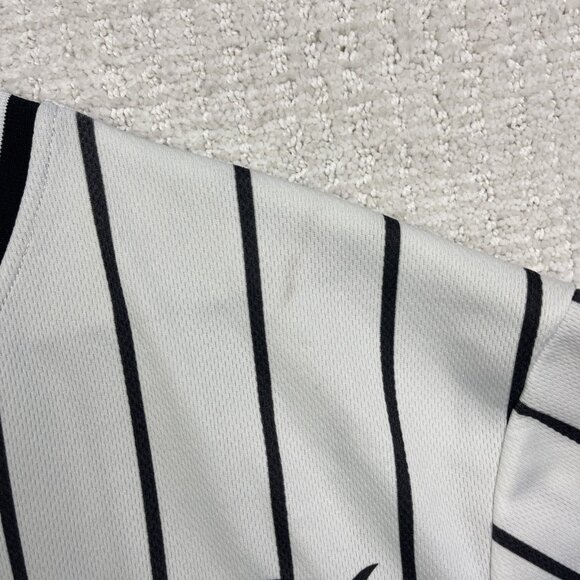URBN IDNTY Baseball Jersey LA Los Angeles Button Up White / Black Striped Men S - Picture 7 of 16